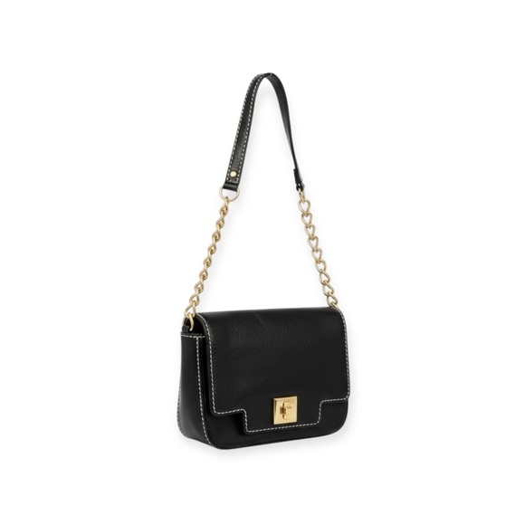 Kate Spade KSNY  Turnlock Gold Chain Handle Mini Bag Handbag  Black Leather  - Picture 2 of 16